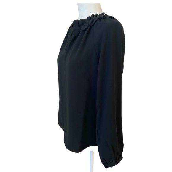 J. Crew Womens NWT Black Drapery Ruffle Blouse - Picture 2 of 8